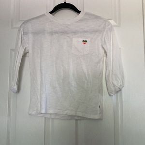 Gap Kids White Long Sleeve With Rainbow Heart | Size L